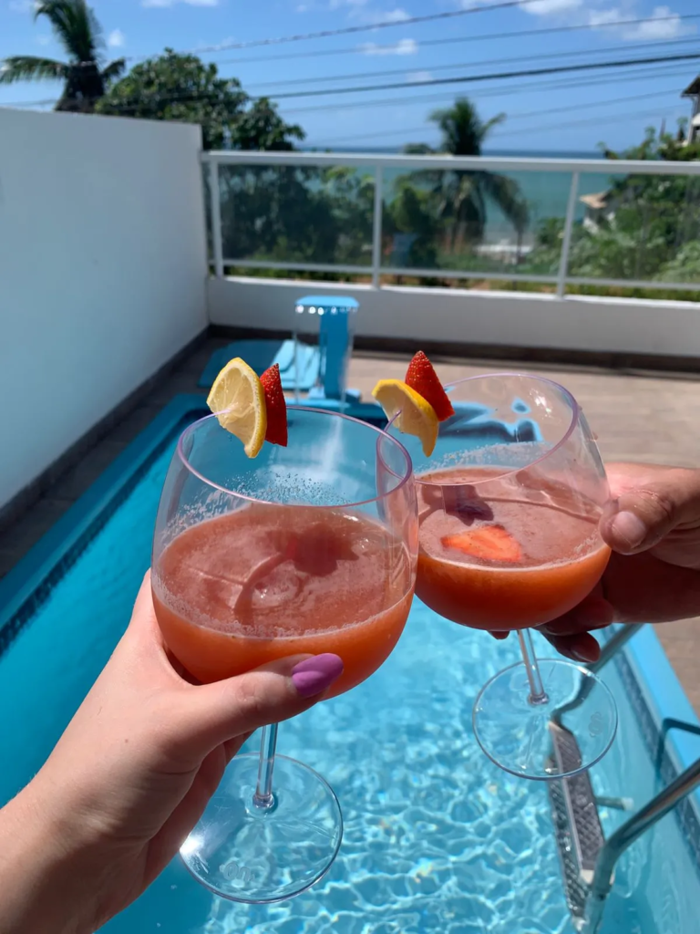 Brazilian beach apartment pool and drinks
